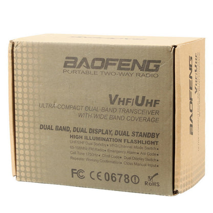 1.5" LCD 5W 144~146MHz / 430~440MHz Dual Band Walkie Talkie with 1-LED Flashlight Black