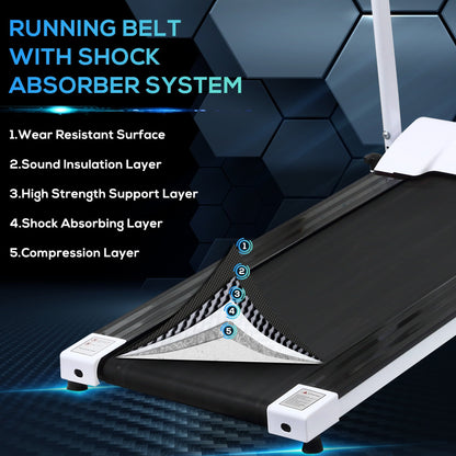 1-10Km/h Folding Treadmill Home Running Fitness Machine Safety Stopper HOMCOM