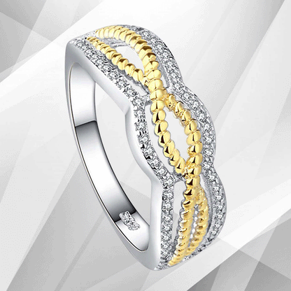 0.35Ct 60 CZ Diamonds Bridal Engagement Band Ring 18Ct Rose And White Gold Over