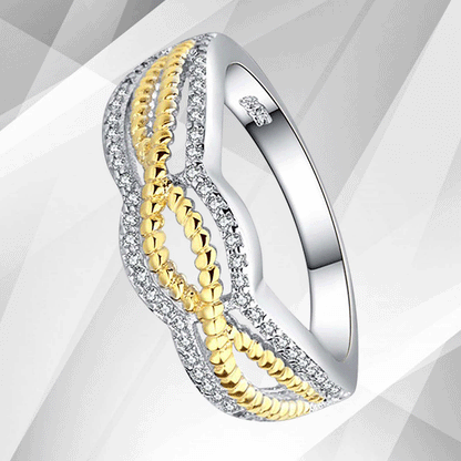 0.35Ct 60 CZ Diamonds Bridal Engagement Band Ring 18Ct Rose And White Gold Over