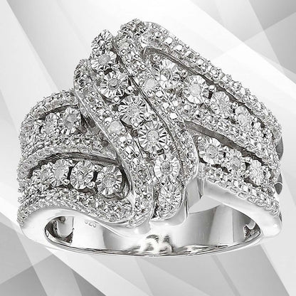 0.35Ct 115 Sparkling CZ Diamonds Bridal Engagement Band Ring 18K White Gold Over