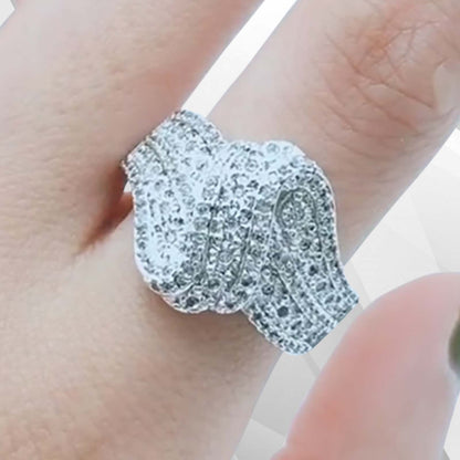 0.35Ct 115 Sparkling CZ Diamonds Bridal Engagement Band Ring 18K White Gold Over