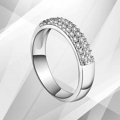 0.35Ct Round-Cut CZ Diamonds Sparkling Girls Engagement Ring 18K White Gold Over, Ring Size L