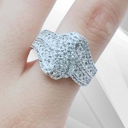 0.35Ct 115 Sparkling CZ Diamonds Bridal Engagement Band Ring 18K White Gold Over, Ring Size Q